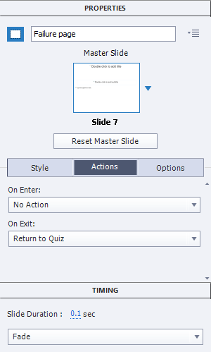 Failure slide configuration