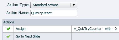 QuizTryReset action